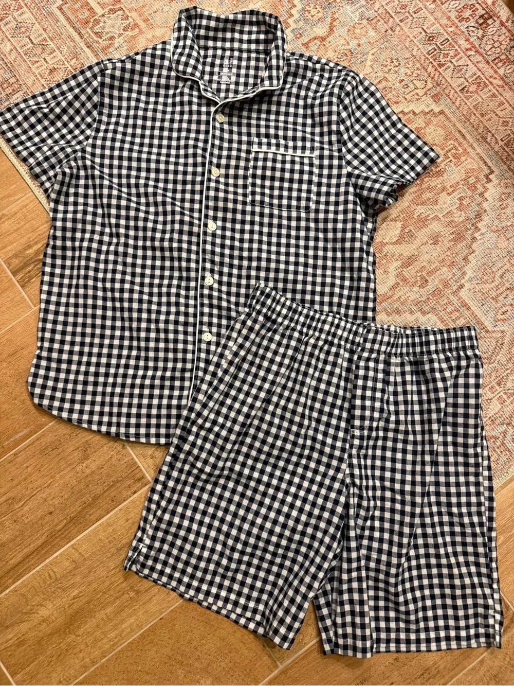 Gap Kids Navy Gingham Pajama Set